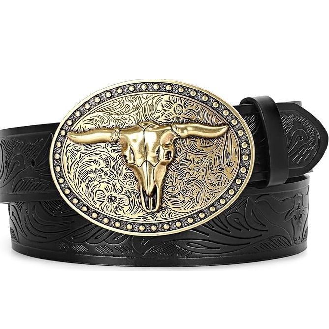 Western bőröv Black fekete színben