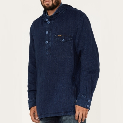Wrangler kapucnis pulóver indigo színben