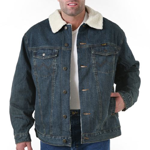 Wrangler Cowboy Cut sherpa bélésű farmerdzseki Rustic Indigo színben