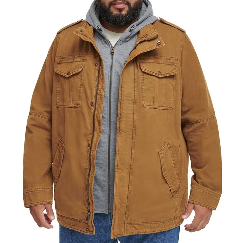Levi’s Military bélelt kabát barna színben kapucnival