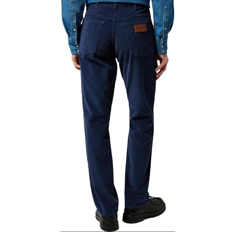 Wrangler Texas Slim Mood Indigo sötétkék kord nadrág